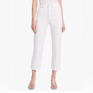 Levi’s White Ribcage Straight Cropped Jean